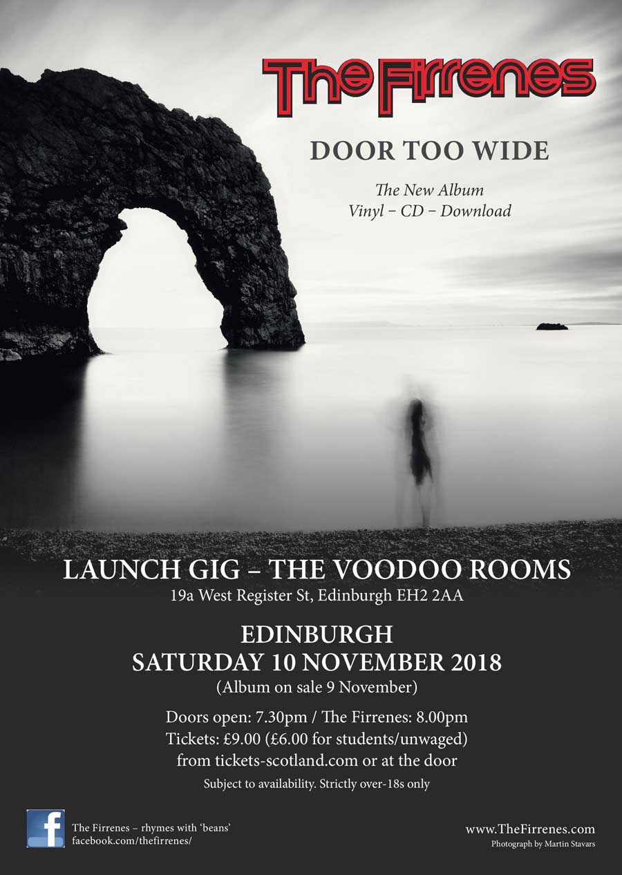 Publicity poster for Door Too Wide launch concert